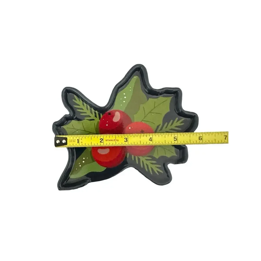 Mudpie Christmas Tree Spoon Rest Glass & 2 Holy Berry Spoon Rests New with Tags